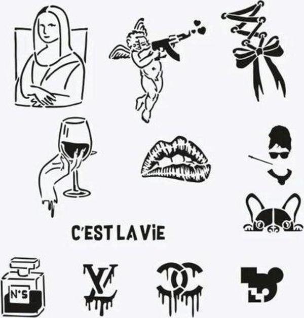 OneSpray Tattoo Paris City Pack Dövme Şablon Seti - Image 1