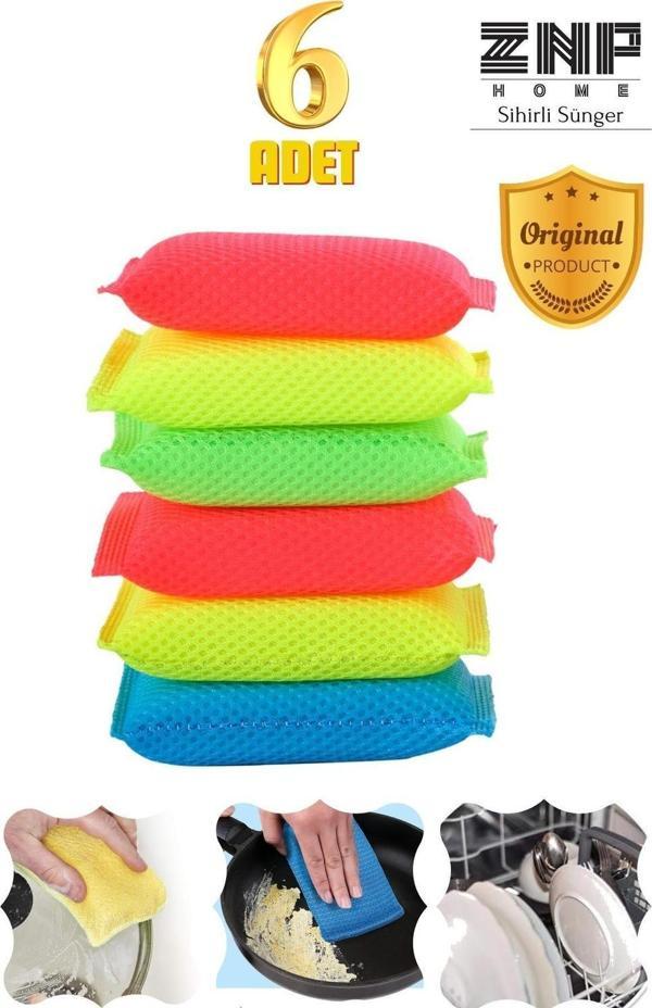 Sponge | Petek Dokulu Renkli 6'Lı Bulaşık Süngeri - Image 1