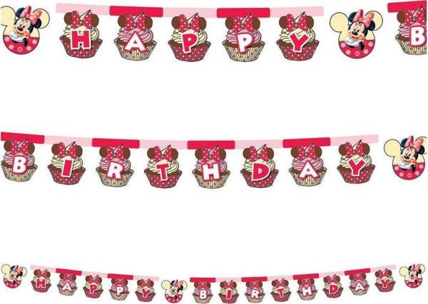 Minnie Mouse Happy Birthday Banner (Mini Fare Happy Birthday Parti Süsü) - Image 1