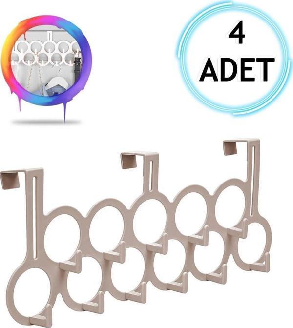 4 Adet Kahverengi Gondol Kapı Arkası Askılık - Çok Amaçlı Kapı Arkası Askılığı - Image 1