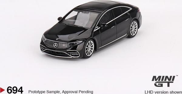 Mini GT Mercedes-Benz EQS 580 4MATIC Black 1:64 694 - Image 1