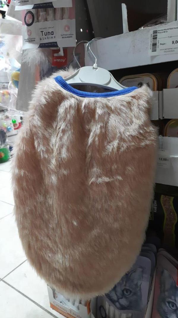 Kenzu Kedi Köpek Kıyafeti Krem S BOYU:28cm-ENİ:21cm - Image 1