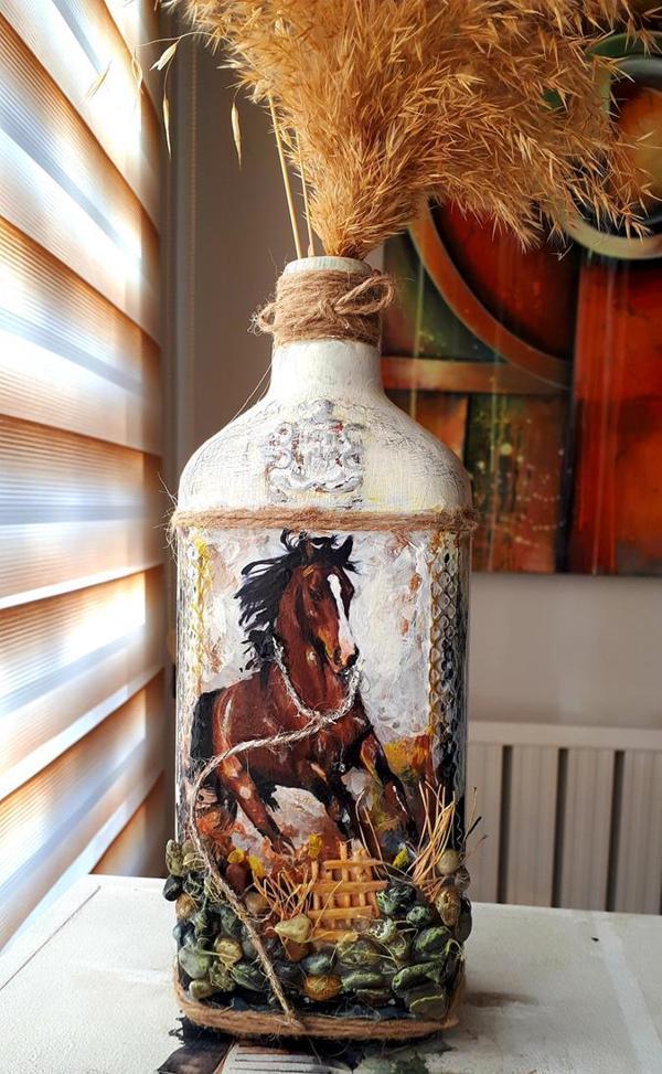 Himarry el yapımı dekoratif vazo at temalı - Image 1