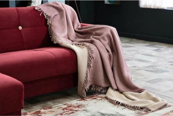 Doqu Home Skoç Battaniye Çift Kişilik Mürdüm 150x200 cm. - Image 1