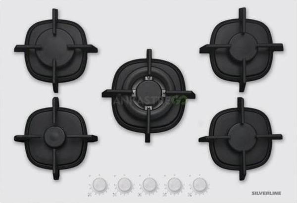 Silverline Cs5426W01 75 Cm Wok Gözlü Beyaz Cam Ankastre Ocak - Image 1