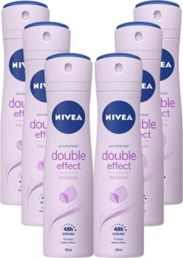 Nivea Double Effect Mor Düşler Kadın Deodorant 150 ml*6 Adet Avantajlı Paket - Image 1