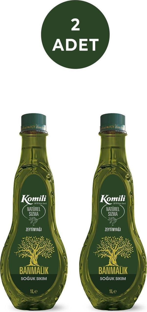 Komili  BANMALIK SOĞUK SIKIM NATÜREL SIZMA ZEYTİNYAĞI 1 LT PET * 2 ADET - Image 1