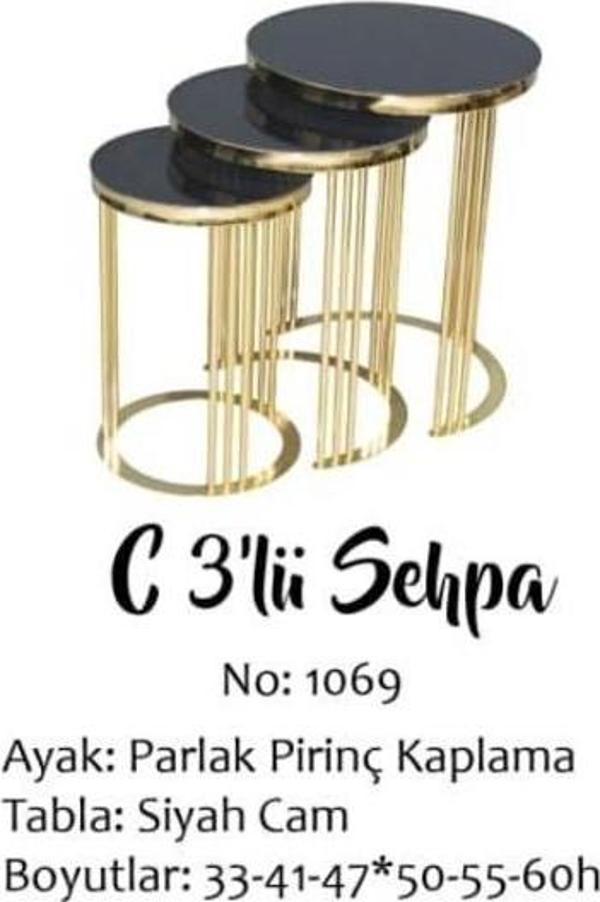 Brc Zigon13384 C Model Metal Gold renk kaplama Düz Siyah Temper cam El Yapım - Image 1