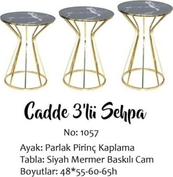 Brc Zigon13387 Cadde Model Metal Gold renk kaplam Siyah mermer Temper cam El yapı - Image 1