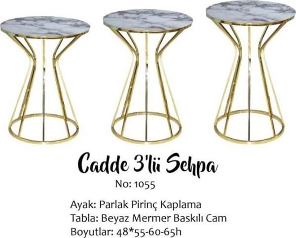 Brc Zigon 13388 Cadde Model Beyaz Mermer Metal gold Renk Kaplam Kutu sevk Elyapım - Image 1