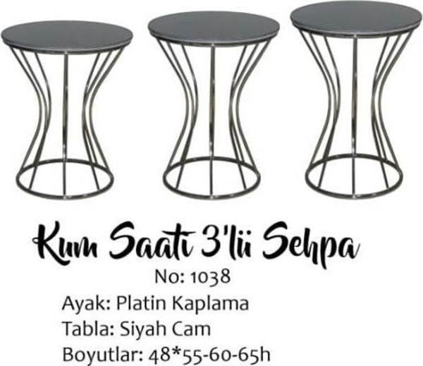 Brc 13390 Kumsaat Model Düz SİYAH Desen Metal Çelik PLATİN Renk Kaplama El Yapım - Image 1