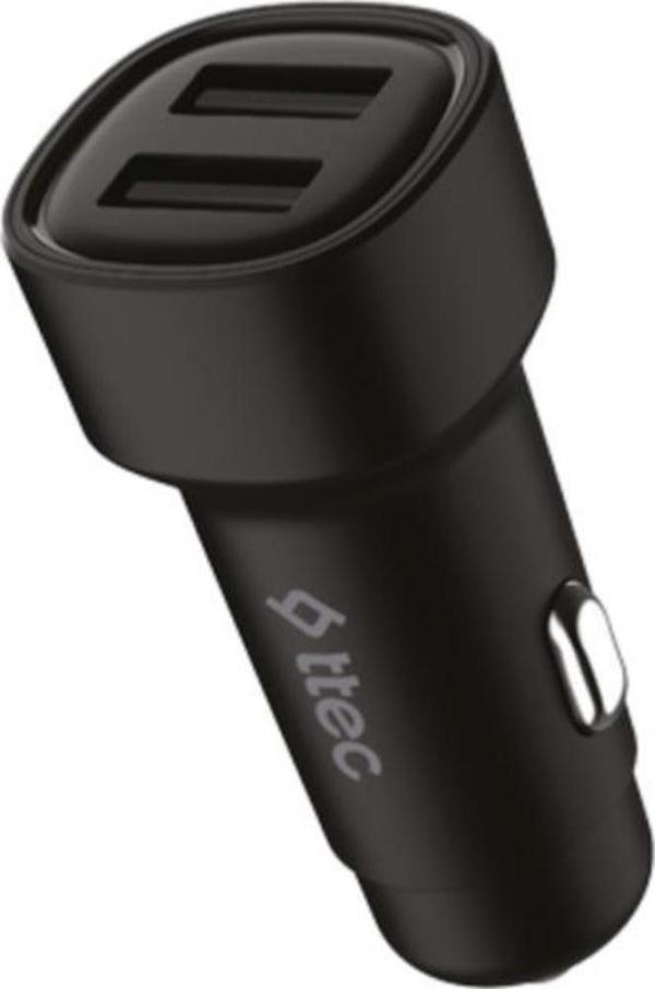 Ttec Süper Hızlı 3.1Amper 2x USB Girişli Araç Şarj Cihazı, 12/24V Çakmaklık Girişli Akım Korumalı - Image 1