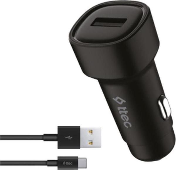 Ttec 1x USB Girişli 120CM Type C Şarj Kablolu Araç Şarj Cihazı,12/24V Çakmaklık Girişli Akım Korumalı - Image 1