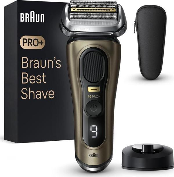 Braun Series 9 PRO+ Elektrikli Tıraş Makinesi, Şarj Standı, Islak ve Kuru, 9519s, Altın Rengi - Image 1