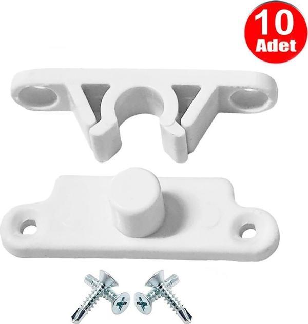 Pvc Kapı Pencere Sineklik Beyaz Plastik Çıt Çıt Kilit Menteşe Büyük Boy 5cm -10 Adet - Image 1