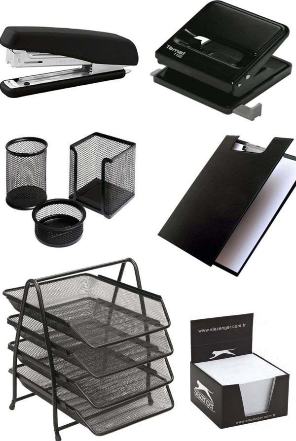 Mas Evrak Rafı Metal 4'lü Mekanizma Perfore 3'lü Set Ve Zımba Makinası Ergonomik Tasarım Kaneks - Image 1