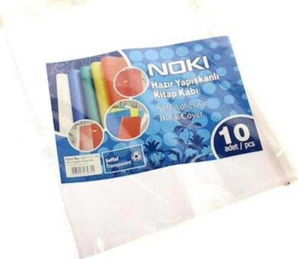 Noki Hazır Kaplık Kitap Kabı Yapışkanlı 10 Lu Şeffaf 60170-10 (1 Paket 10 Adet) - Image 1