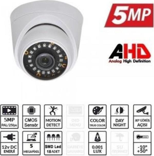 Ezcool Ez-5025Hd 5Mp 3.6Mm 18Smd Ahd Dome - Image 1
