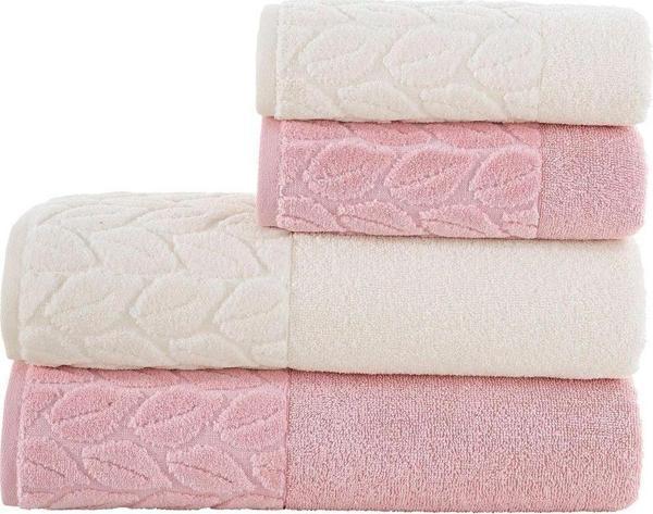 Nurpak Hazal 4'Lü Banyo Havlu Takımı Krem Gülkurusu - Image 1