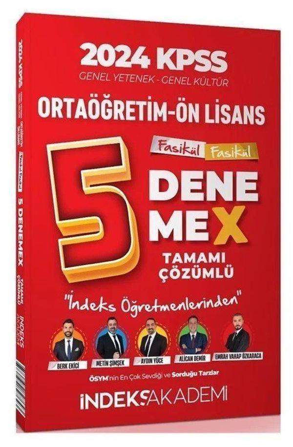 Süper Fiyat - Indeks Akademi 2024 Kpss Lise Ortaöğretim Ön Lisans 5 Denemex Fasikül Çözümlü Indeks A - İndeks Akademi Yayıncılık - Image 1