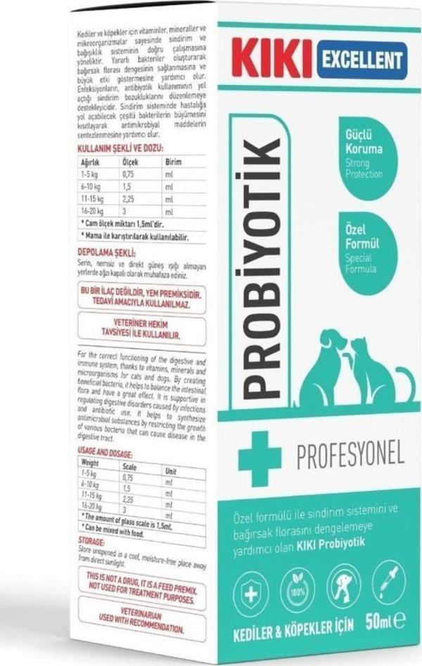 Kiki Excellent Kedi ve Köpek İçin Probiyotik Şurup 50 ml - Image 1