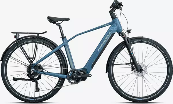Kron - Zeon 2024 28 Jant 18 Kadro 9 Vites H.disc Elektrikli Şehir Ve Tur Bisikleti Mavi-Bej - Image 1