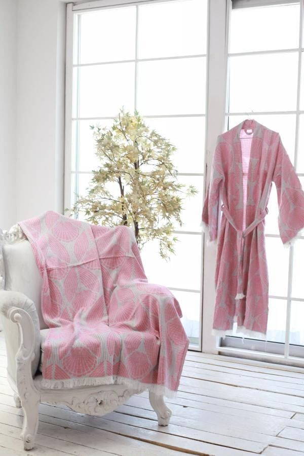 Jakarlı Premium Kalite, %100 Pamuk, Kimono,Kaftan, Kuşaklı, Peştemal Bornoz, Plaj Kıyafeti, Sabahlık - Image 1