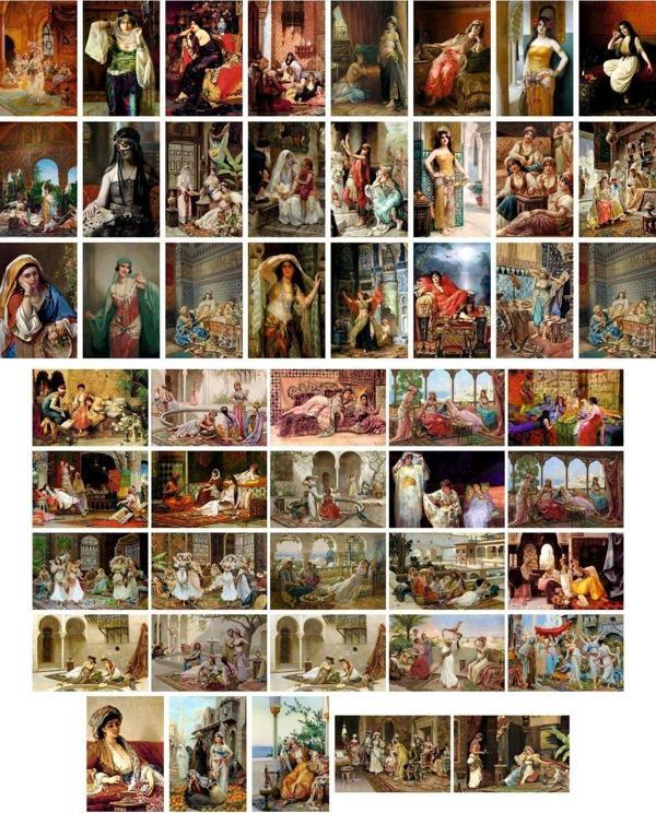 TellGraf Osmanlı-Harem Temalı Kartpostal Seti (10x15 cm 49 adet) - Image 1