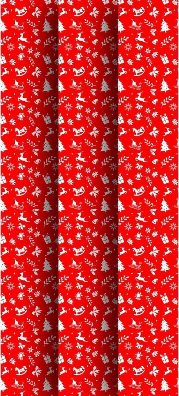 TellGraf Yılbaşı Temalı Hediye Paketi Kağıdı (50x70 Cm 3 Adet) - Image 1