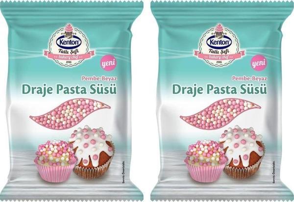 Kenton Tatlı Şefi Draje Pasta Süsü Pembe & Beyaz 45 G 2'Li - Image 1