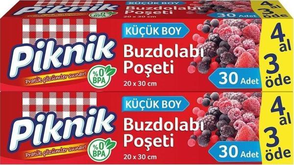Piknik Buzdolabı Poşeti Küçük Boy 4 Al 3 Öde 30’Lu - Image 1