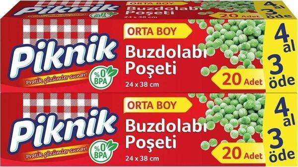 Piknik Buzdolabı Poşeti Orta Boy 20’Li - Image 1