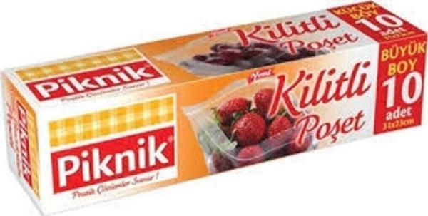 Piknik Kilitli Torba Büyük 31 X 23 Cm  10 ' Lu - Image 1
