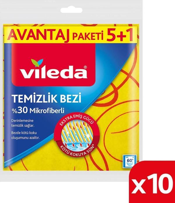 Vileda 5+1 Mikrofiber Temizlik Bezi 10'lu Paket - Image 1