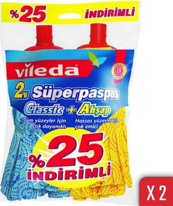 Vileda Classic+Ahşap Yedek Süper Paspas 2'li Paket - Image 1