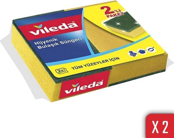 Vileda Hijyenik Düz 2'li Bulasik Süngeri 12'li Paket - Image 1