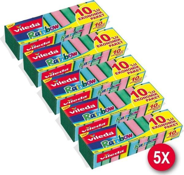 Vileda Rainbow 10'lu Bulasik Süngeri 5'li Paket - Image 1