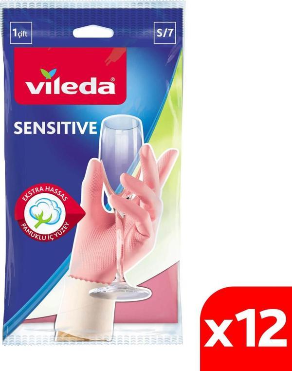 Vileda Sensitive Eldiven No 7 Küçük Boy 12'li Paket - Image 1