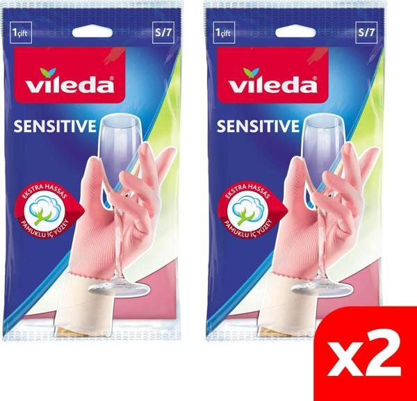 Vileda Sensitive Eldiven No 7 Küçük Boy 2'li Paket - Image 1