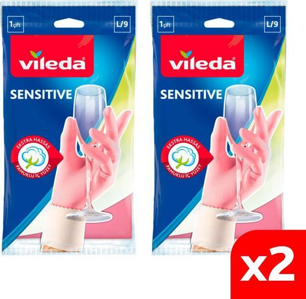 Vileda Sensitive Eldiven No 9 Büyük Boy 2'li Paket - Image 1