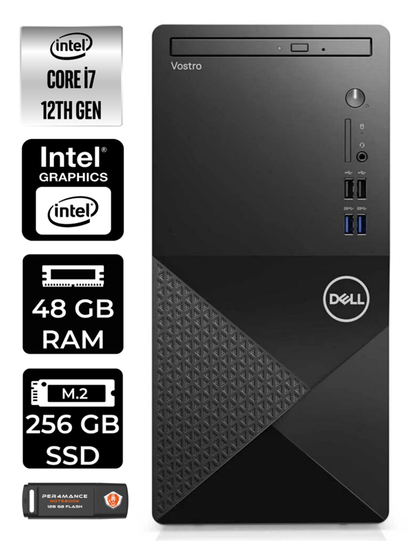 DELL VOSTRO 3910MT i7 12700 48GB RAM 256GB SSD W11PRO N7600VDT3910 MASAÜSTÜ PC & PER4 BELLEK - Image 1