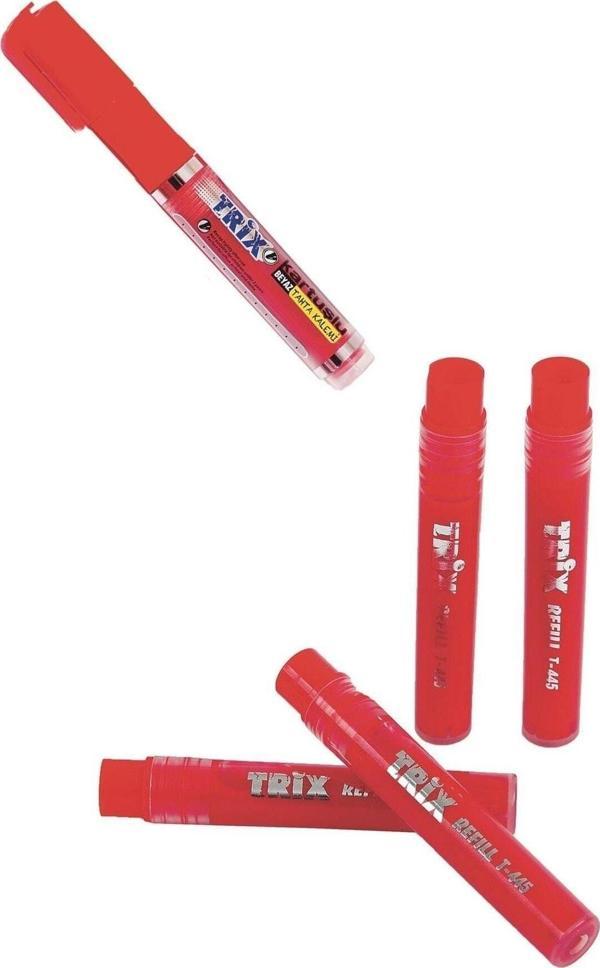 Trix Tahta Kalemi Kartuşu 4 Adet +Kalemi Kırmızı - Image 1