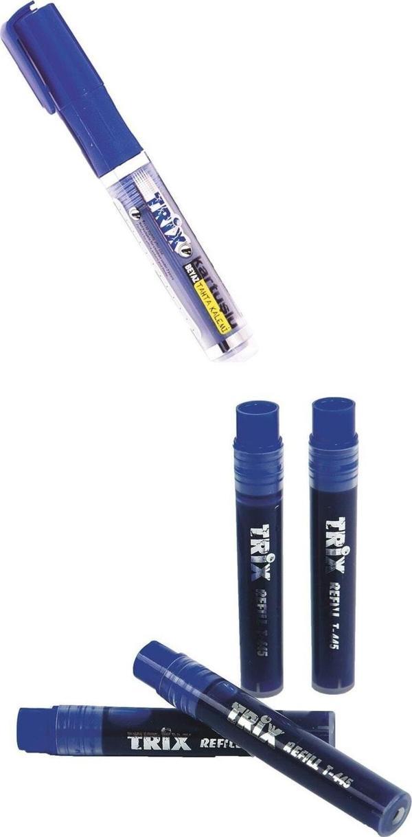 Trix Tahta Kalemi Kartuşu 4 Adet +Kalemi Mavi - Image 1