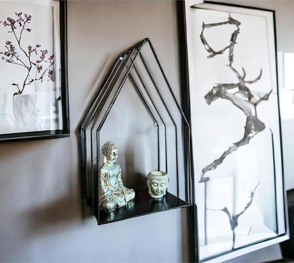 Şık Siyah Metal Duvara Monte Şamdan Dekoratif Mumluğu - Image 1