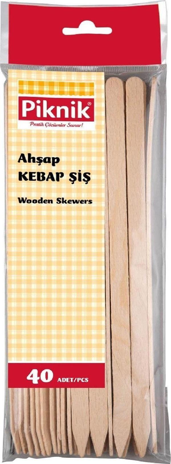 Piknik Ahşap Kebap Şiş 40'Lı - Image 1