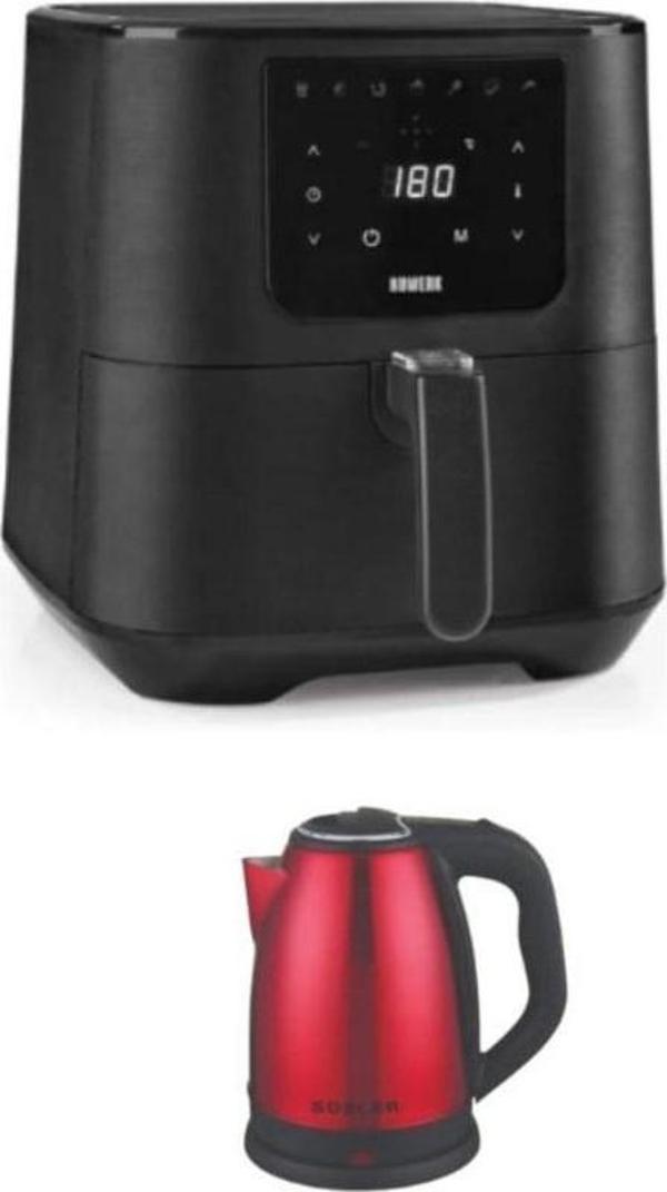 Leggno Airfryer Sıcak Hava Fritözü - Dijital Ekran 7 Program 5.5 L. 1800 Watt + Su Isıcıtı Kettle - Image 1