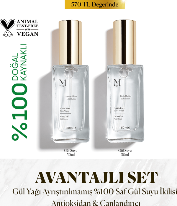 Limited Edition Saf Gül Suyu 50 Ml 2'li Set - Image 1
