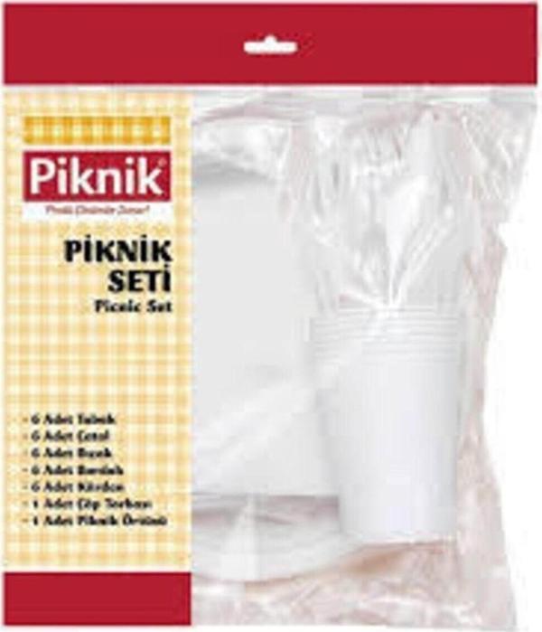 Piknik Kullan-At Piknik Seti Ekonomik 6'Lı Beyaz - Image 1