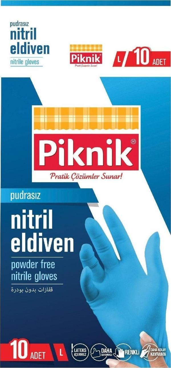 Piknik Nitril Eldiven Büyük Boy 10'Lu - Image 1