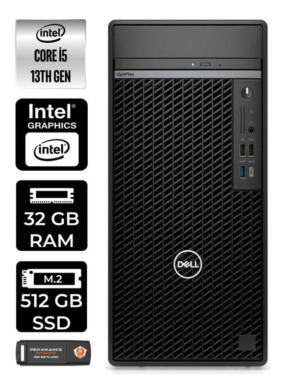 DELL OPTIPLEX 7010MT i5 13500 32GB RAM 512GB SSD FDOS N010O7010MTU MASAÜSTÜ PC & PER4BELLEK - Image 1